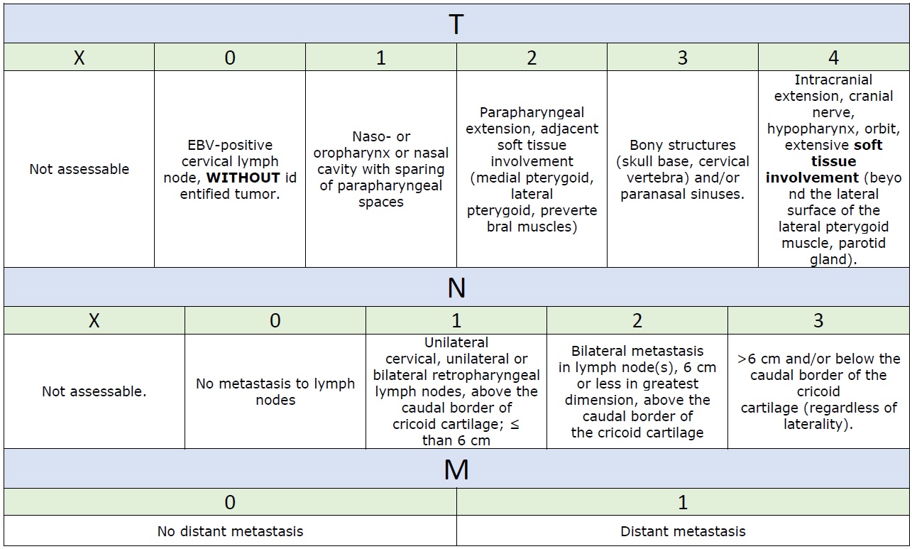 <p>Summary of UICC/AJCC Staging of Nasopharyngeal Carcinoma