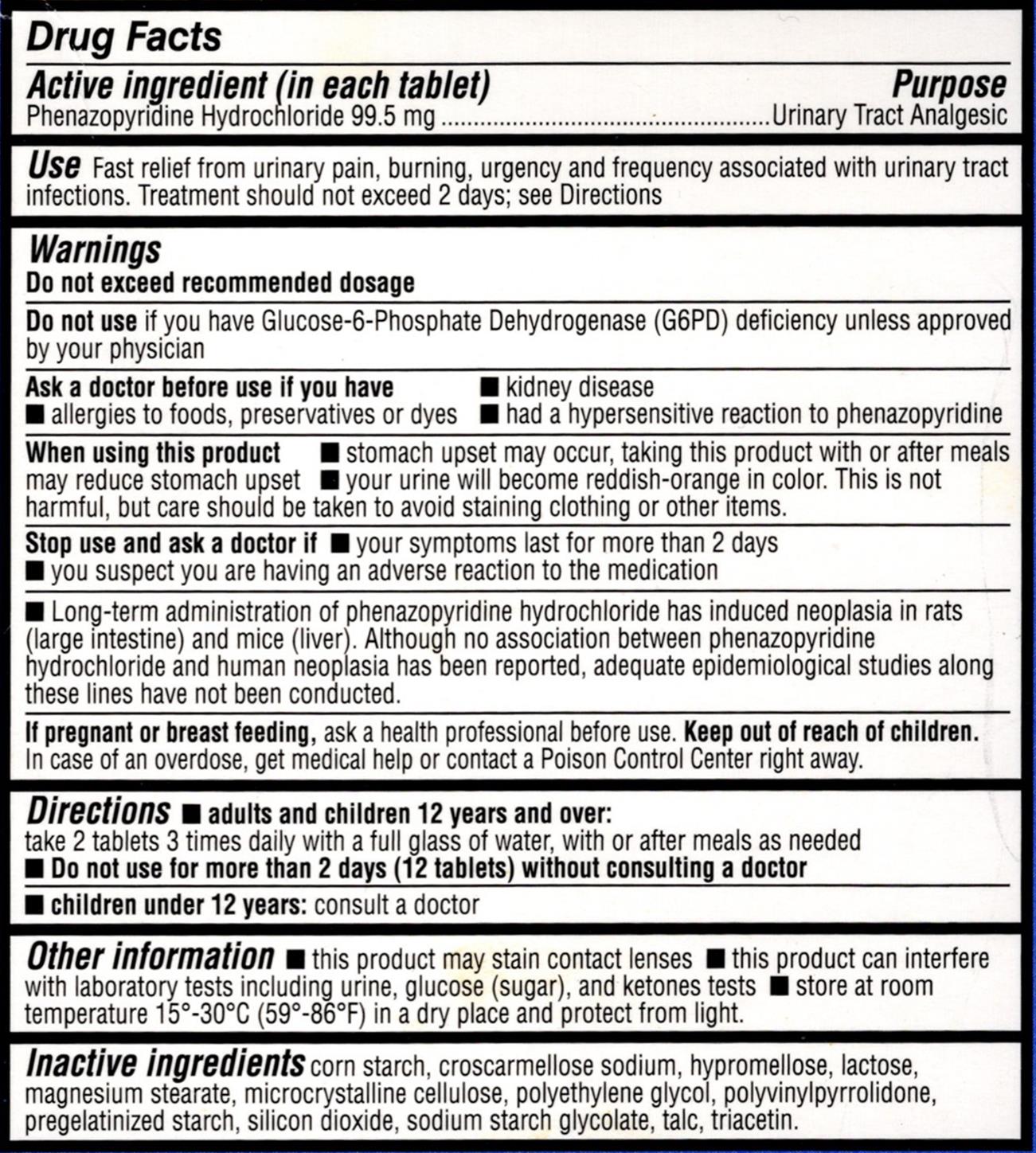 <p>Over-the-Counter Phenazopyridine US FDA Labeling</p>