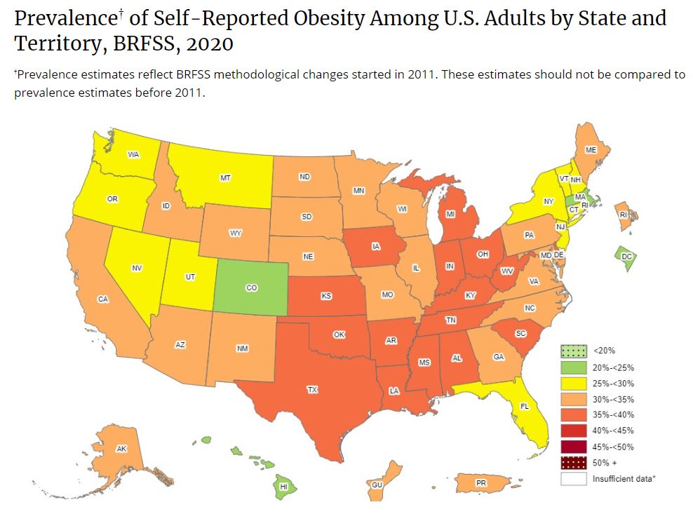 <p>Prevalence of Self-Reported Obesity