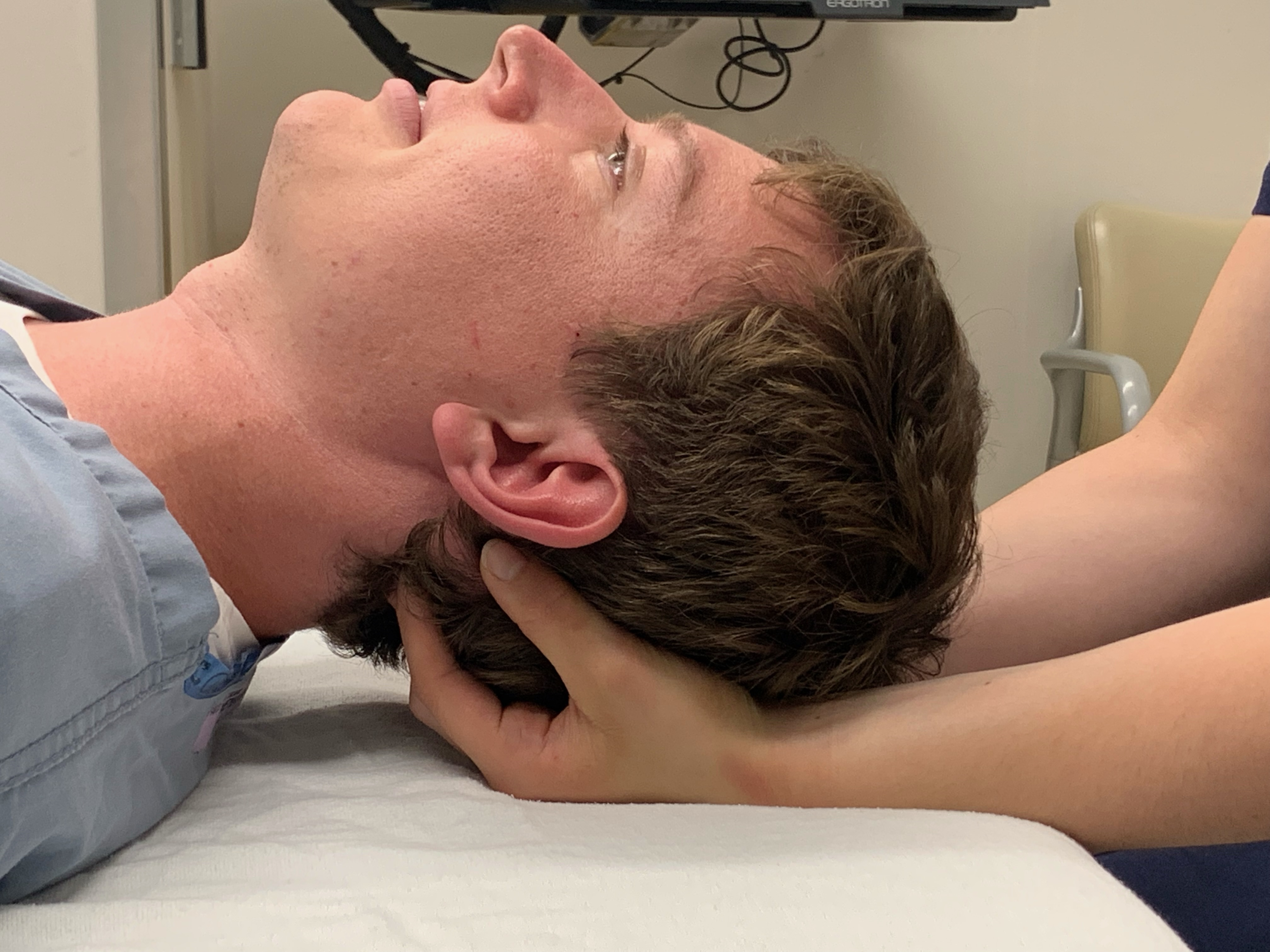 <p>Suboccipital Release Hand Positioning</p>