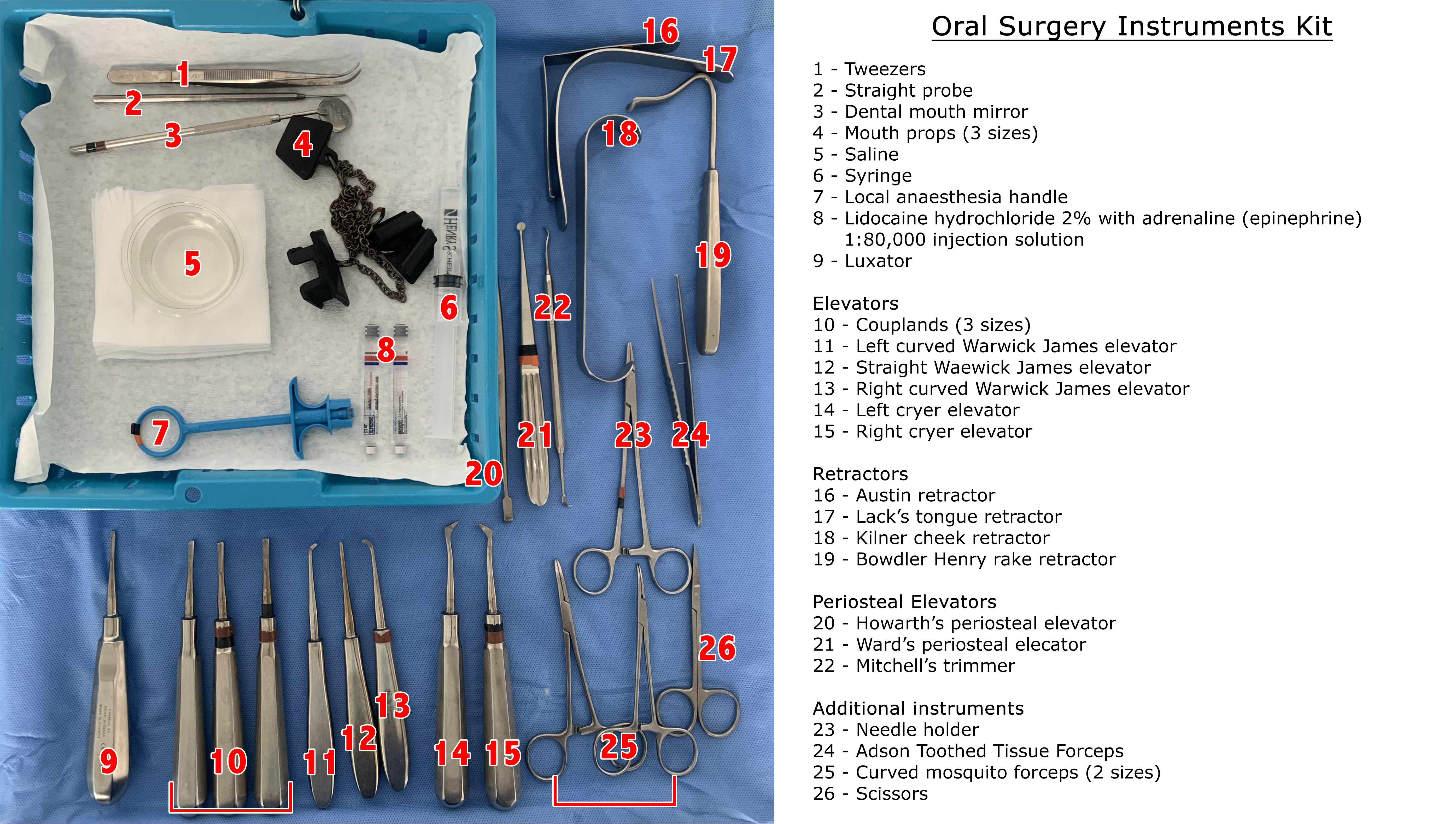 <p>An Oral Surgery Instruments Kit</p>